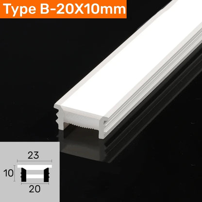 Recessed Black Silicone Tube LED Neon Light Flexible Rope Channel Diffuser WS2811 WS2812B Outdoor Waterproof Ribbon Strip Lights