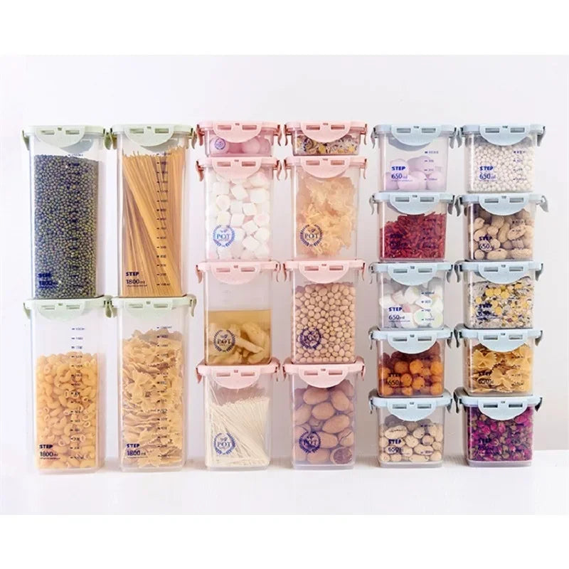 WBBOOMING Healthy Plastic Box Food Storage Box Storage Tank Airtight Plastic Containers Sealed Cans For Coarse Cereals Grains.