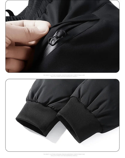 Winter Thick Warm and Windproof White Duck Velvet Legged Pants, New Down Pants for Outward Wearing, Cold Proof Sports Pants.