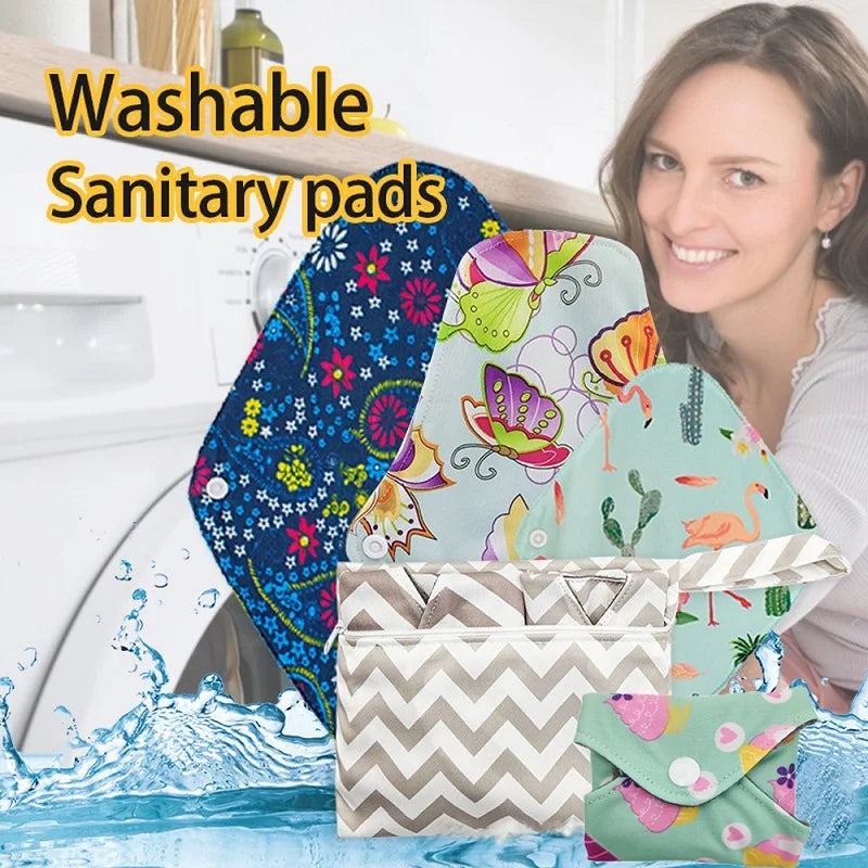 10pc Reusable Menstrual Panties Pads Monthly Period Gaskets Women's Washable Sanitary Napkin Lady Menstrual underwear Cloth Pads.