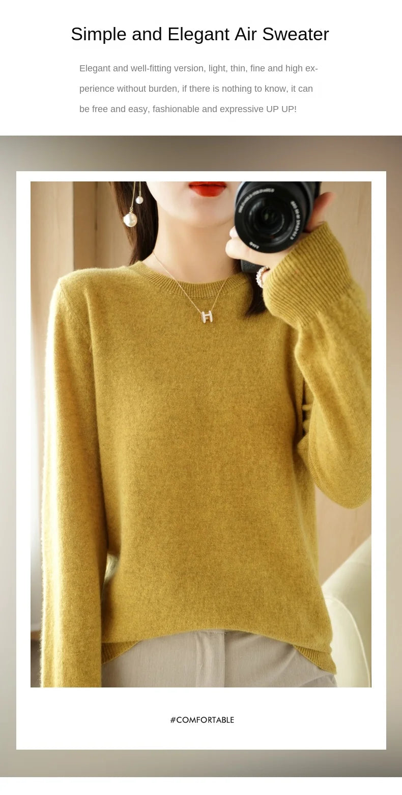 Herbst Winter frauen Pullover Oansatz Kaschmir Solide Pullover Schlank Bodenbildung Shirt Langarm Casual Grundlegende Pull Femme Pullover.