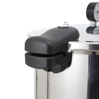 22L Aluminium Alloy Pressure Canner 90Kpa Thickened Explosion-proof Pressure Cooker Pot with Pressure Gauge and Safety Valve
