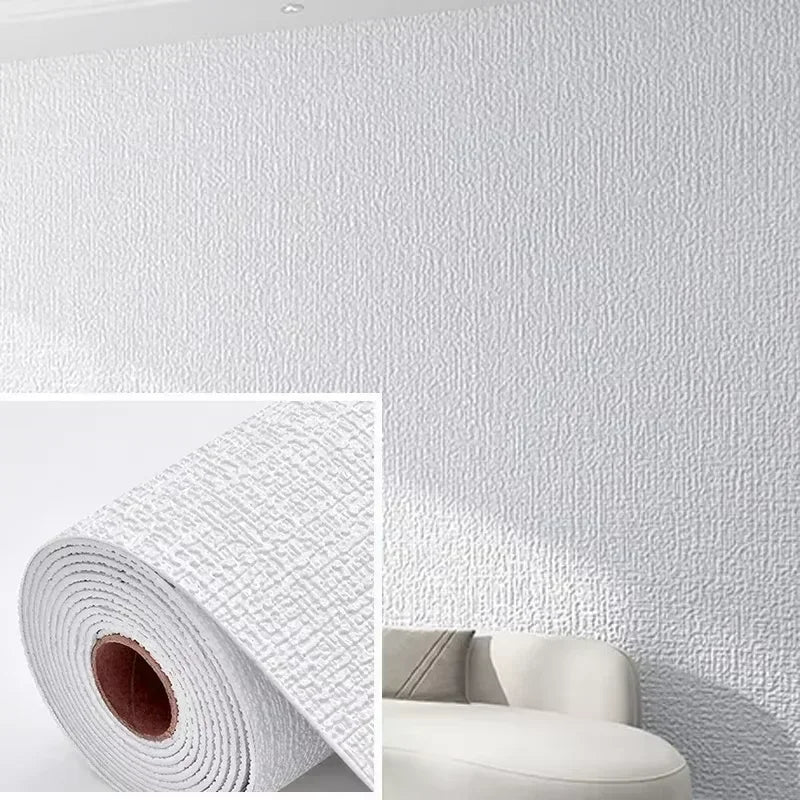 3D Linen Foam Wall Stickers Self-adhesive PVC Thickened Waterproof Background Wall Renovation Wallpaper for Bedroom Living Room