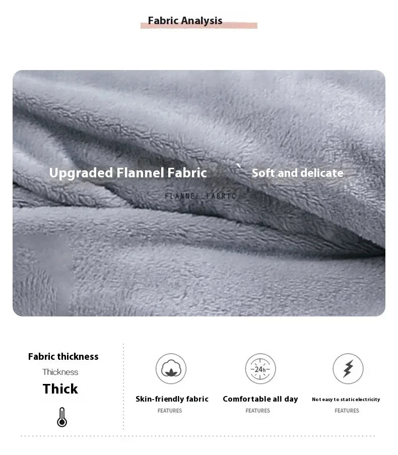 Thickened Warm Sleepwear for Winter Flannel O-Neck Girl Loungewear 2PCS Set Ladies Pajamas Long Sleeves Cartoon Bear Loungewear.