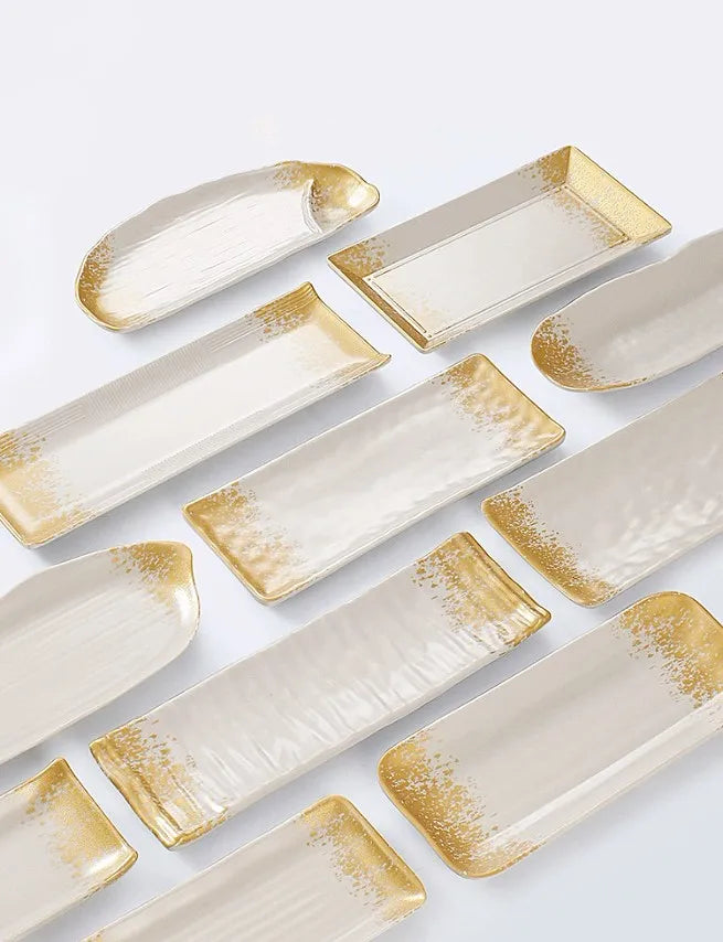 1Pc Thickened Melamine Tableware Not Easily Broken Plastic Barbecue Plate Merchant Dining Plate Household Kitchen Accessories.