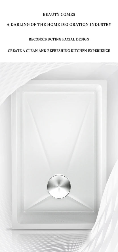 White Stainless Steel Kitchen Sink with Digital Display Multifunction Waterfall Faucet large Wash Basin for Kitchen Accessories