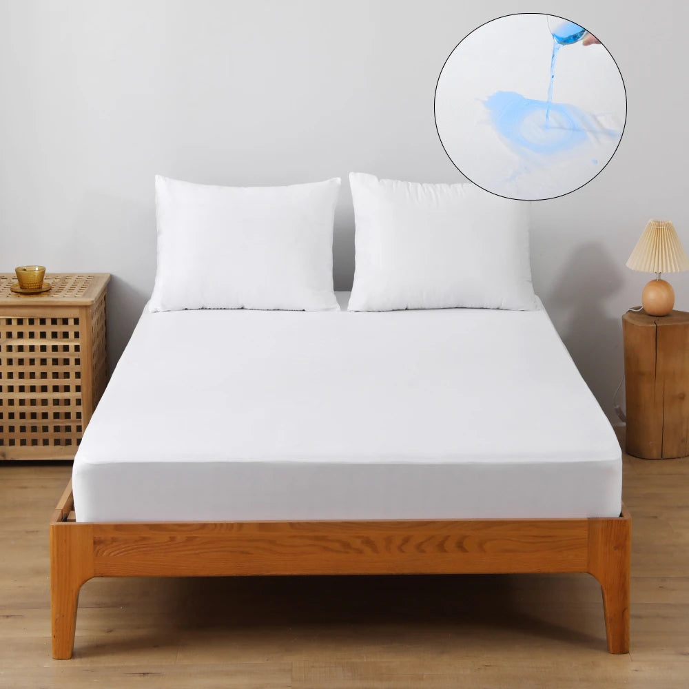 1pc Waterproof Mattress Protector Cover, Ultra-Soft Breathable Knitted Fitted Sheet for Bed, Bedroom Essentials.