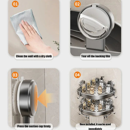 Badezimmerregale, Saugnapf, Wandmontage, Eckregal für Dusche, ohne Bohren, Zubehör, Zubehör, Hardware-Befestigung, Zuhause