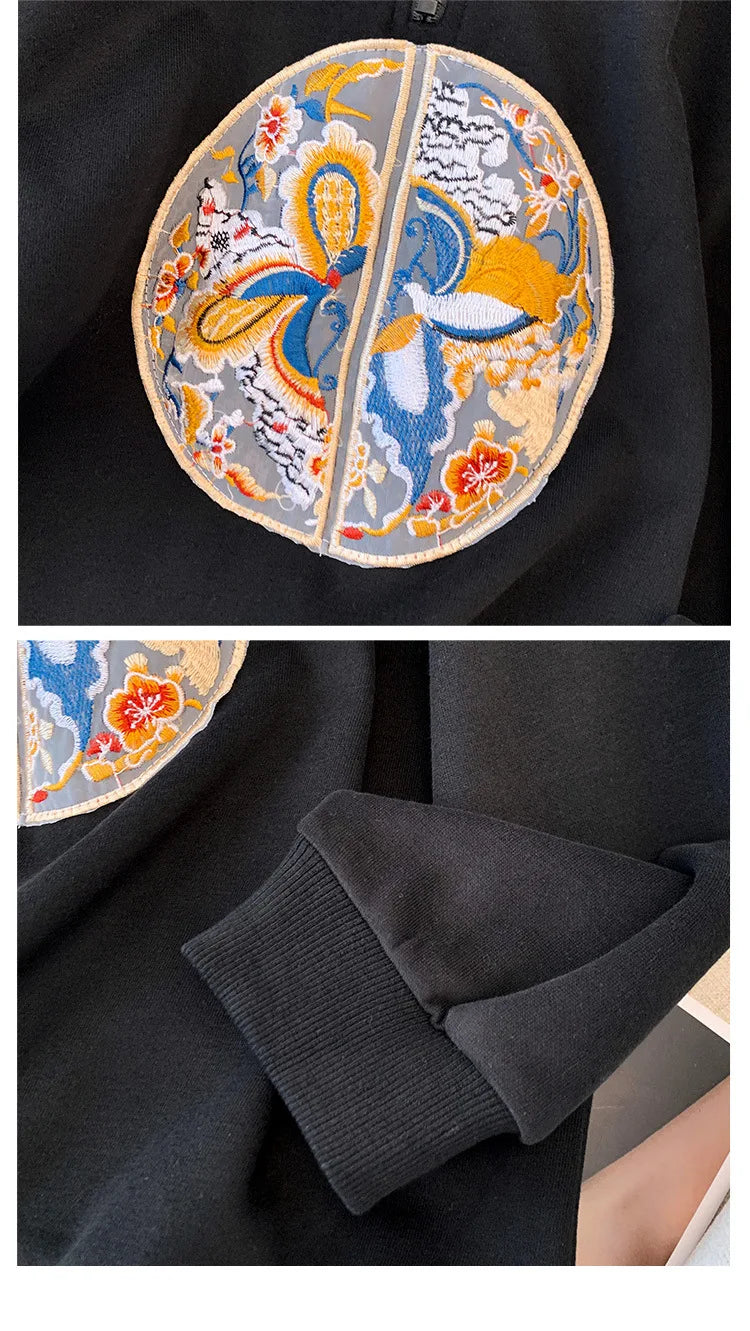 150kg Plus Size Damen büste Frühling Herbst lose neue chinesische Stil Sweatshirt lang ärmel ige geknöpfte Top 5xl 6xl 7xl 8xl 9xl.