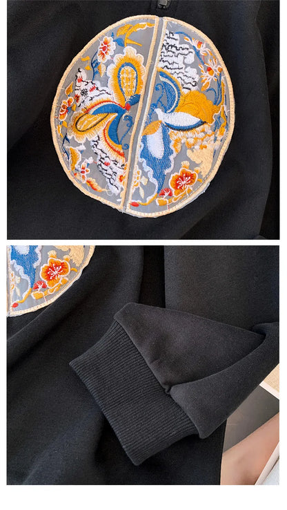 150kg Plus Size Damen büste Frühling Herbst lose neue chinesische Stil Sweatshirt lang ärmel ige geknöpfte Top 5xl 6xl 7xl 8xl 9xl.