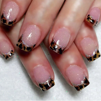 24pcs 3D Flower Press on Nails French Square False Nails Wearable Stick-on Nail Fake Nails Uñas Postizas Накладные Ногти 네일팁.