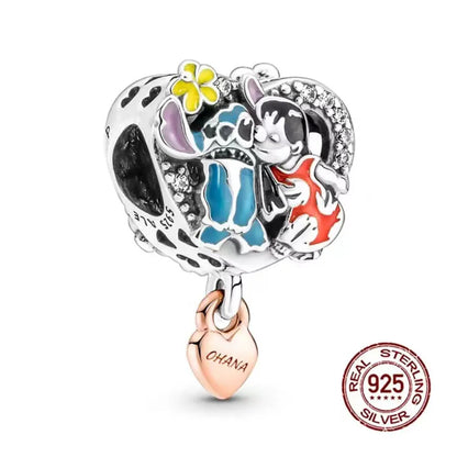 New fashion 100% S925 sterling silver Disney All-Star pendant beads, suitable for the original Pandora bracelet, women's fashion