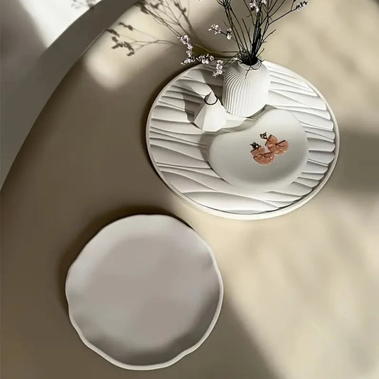 Large Round Tray Silicone Mold Oval Cement Plaster Tray Molds Epoxy Resin Jewelry Display Tray Mould DIY Home Decoration Making.