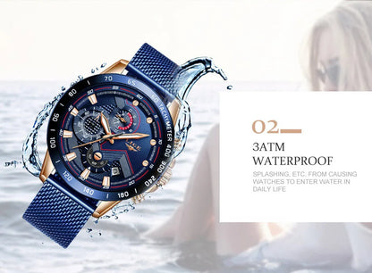 LIGE New Rose Gold Women Watch Top Brand Luxury Watch Women Quartz Sport Women's Bracelet Watches Waterproof Relogios Feminino.