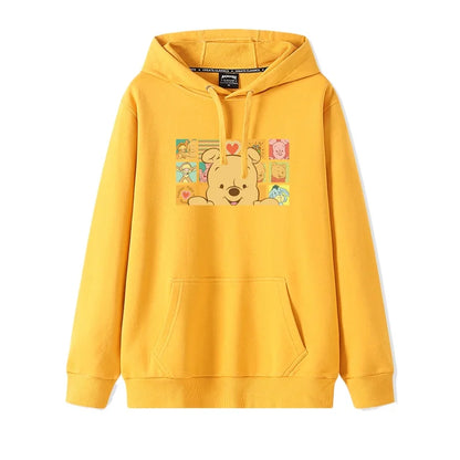 Cartoon Winnie the Pooh Mode einfacher Pullover Damen lockere und bequeme Kapuze vielseitige Paar Freundin Pullover Jacke