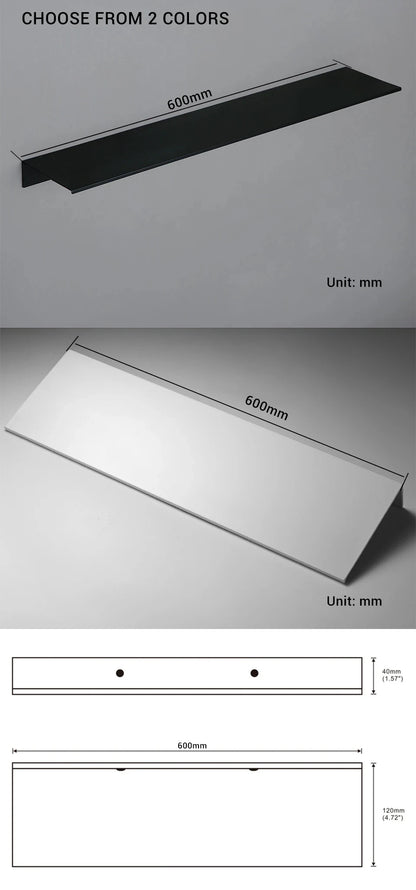 Matt Schwarz Wand Regal Bad Regale Bad Zubehör 30-50cm Moderne Küche Dusche Bad Lagerung Rack Großhandel Förderung