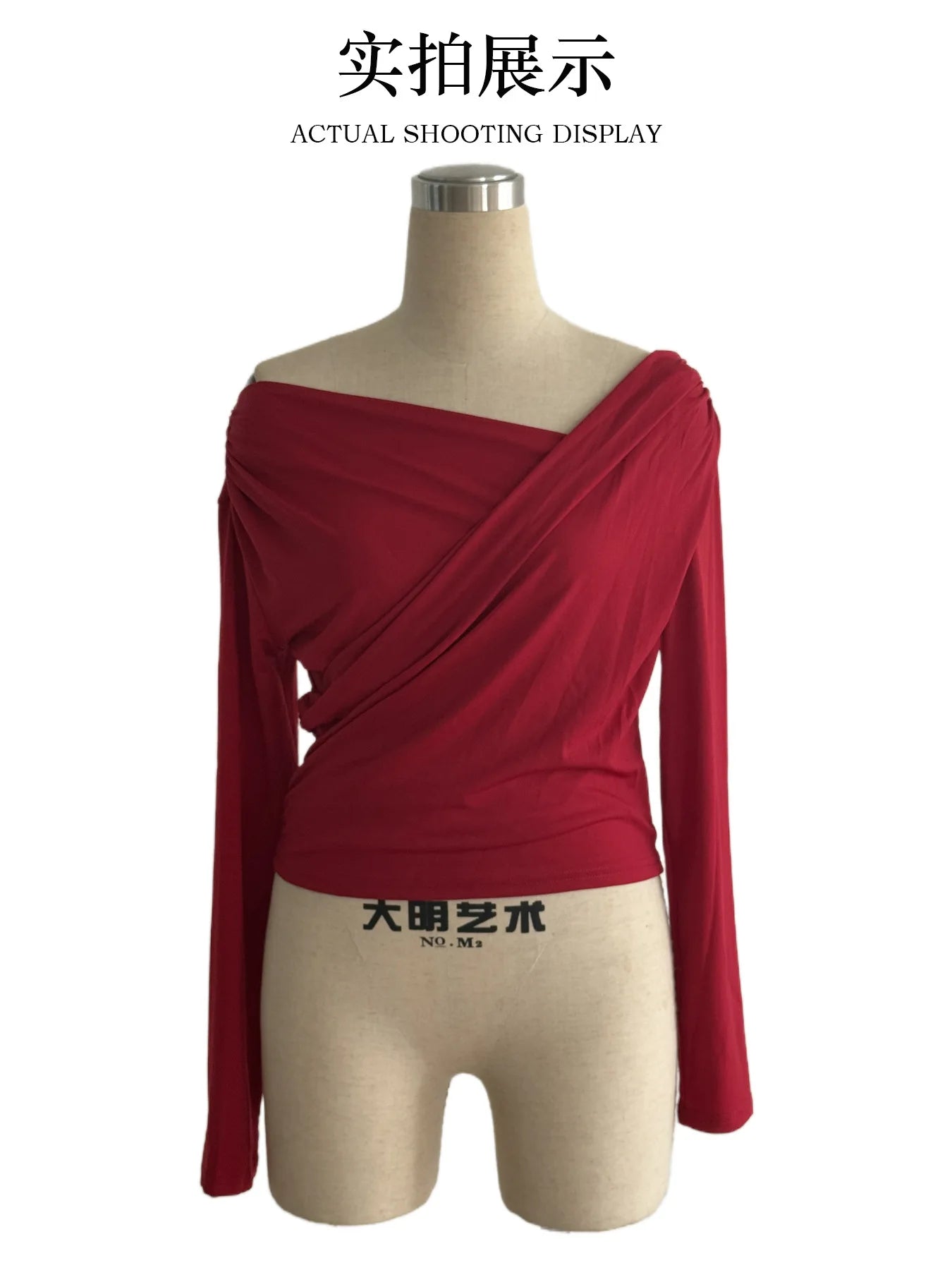 2025 Autumn Winter 2025 Solid-color Fashion Tops for Women Long Sleeve Blouses One-shoulder Collar Slimming Shirts Office Lady.