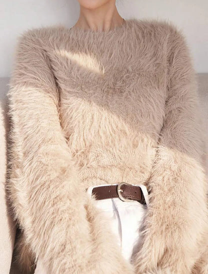 2025 Fashion Women Spring Autumn Knitted Sleeveless O-Neck Loose Pullover Sweater Tops Pull Ladies Winter Turtleneck Sweater.