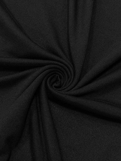 Solides, langärmliges, figurbetontes Damenkleid, schickes, einfaches, minimalistisches, lässiges, modisches, langes Kleid mit U-Ausschnitt, Damenbekleidung.