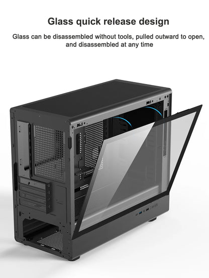 Power Train N1 MATX ITX Case Glass Side Transparent Host Shell Desktop Computer 360 Water-Cooled Mesh ventilation PC Casings.