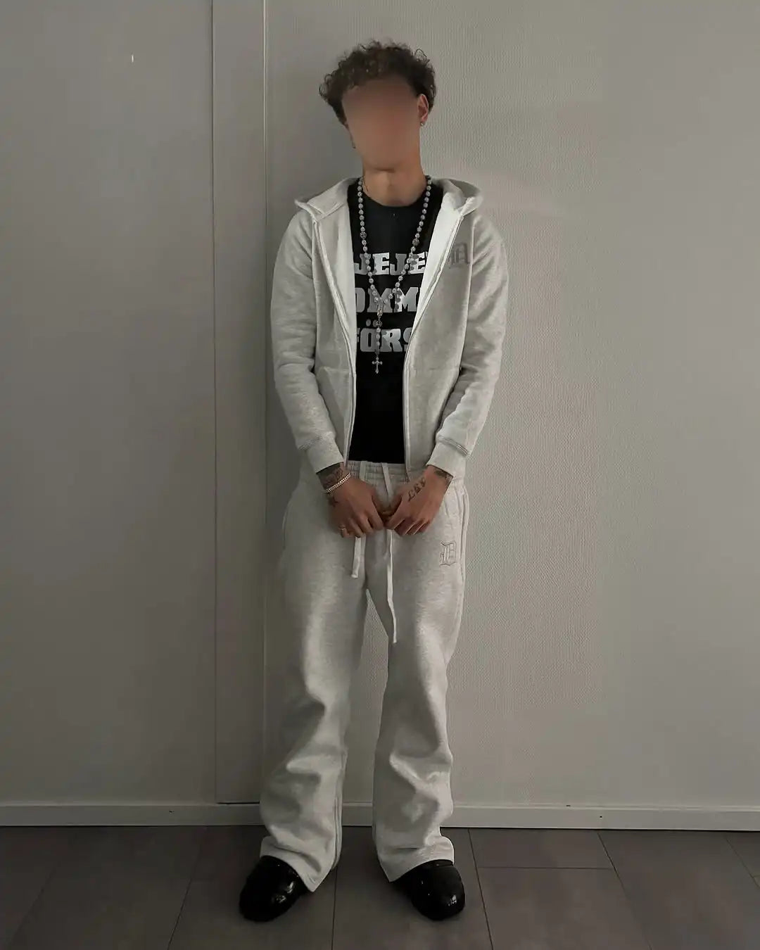 New embroidered retro pattern zipper hoodie Y2K men clothing Harajuku women clothing casual sweatpants couple suit tracksuit.