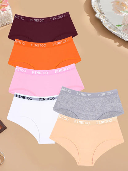 6Pcs Cotton Letter Belt Underwear for Women Sexy Breathable Low Waist Briefs Female Solid Stretch Lingerie Casual Sports Panties