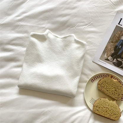 2025 Women Turtleneck Knitted Pullovers Solid Sweater Harajuku Korean Soft Warm Knitwear Autumn Winter Fashion Slim Jumpers Tops