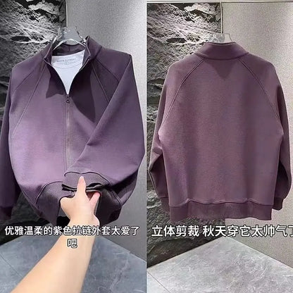 Hoodie men's spring and autumn style new cardigan with shoulder insertion All match jacket men's Korean version handsome top men.