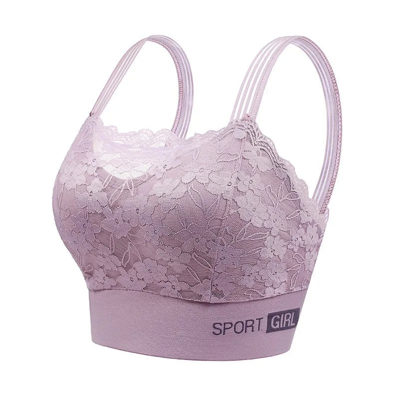 1pcs New Women Lace Bras Lady Comfortable Bralette Solid Color Sexy Underwear Female Vest Style Wireless Lingerie Girl Tube Tops.