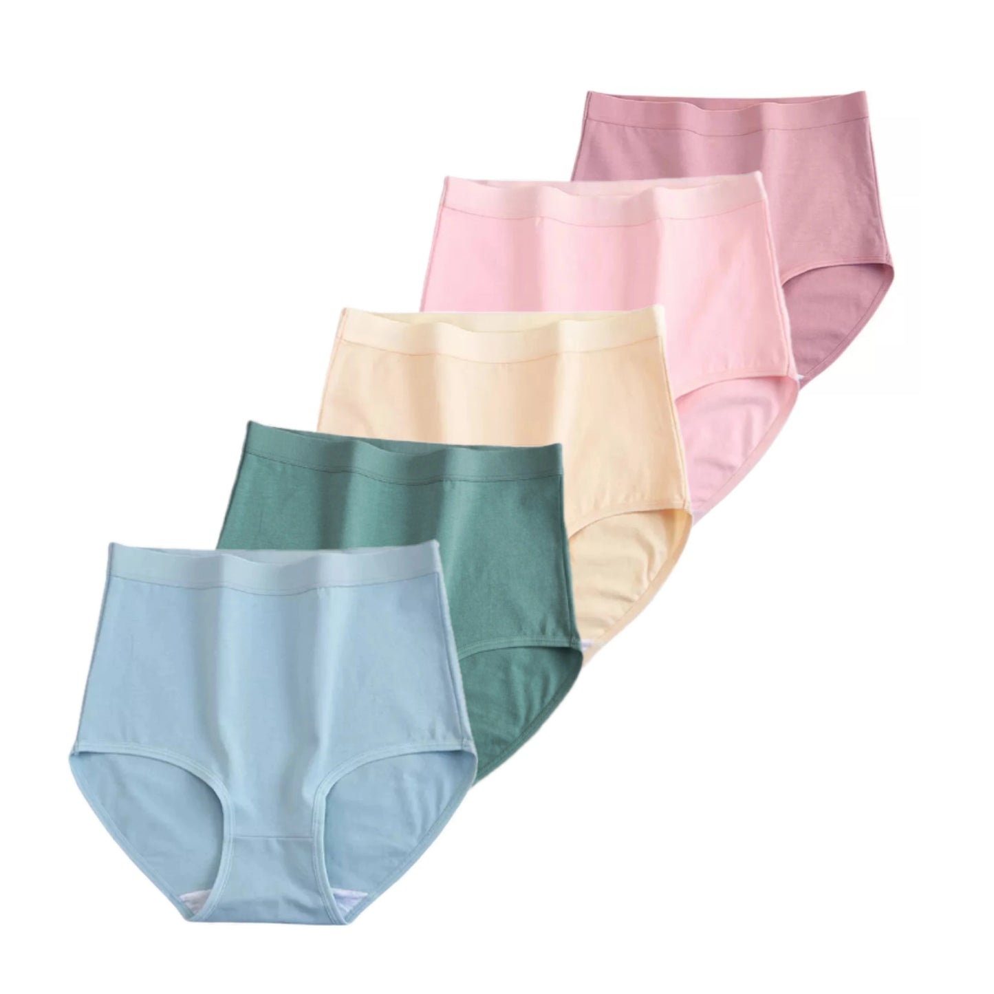 FallSweet 5Pcs/Lot Cotton Panties for Women Plus Size Underwear High Waist Comfortable Female Underpants Sexy Lingerie M-XXXL.