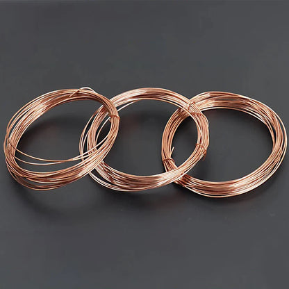 10M T2 Pure Copper Wire Round Coil Conductive Bare Copper Cable Wires for Electric Wire DIY Craft 0.3/0.5/0.8/1/1.2mm.