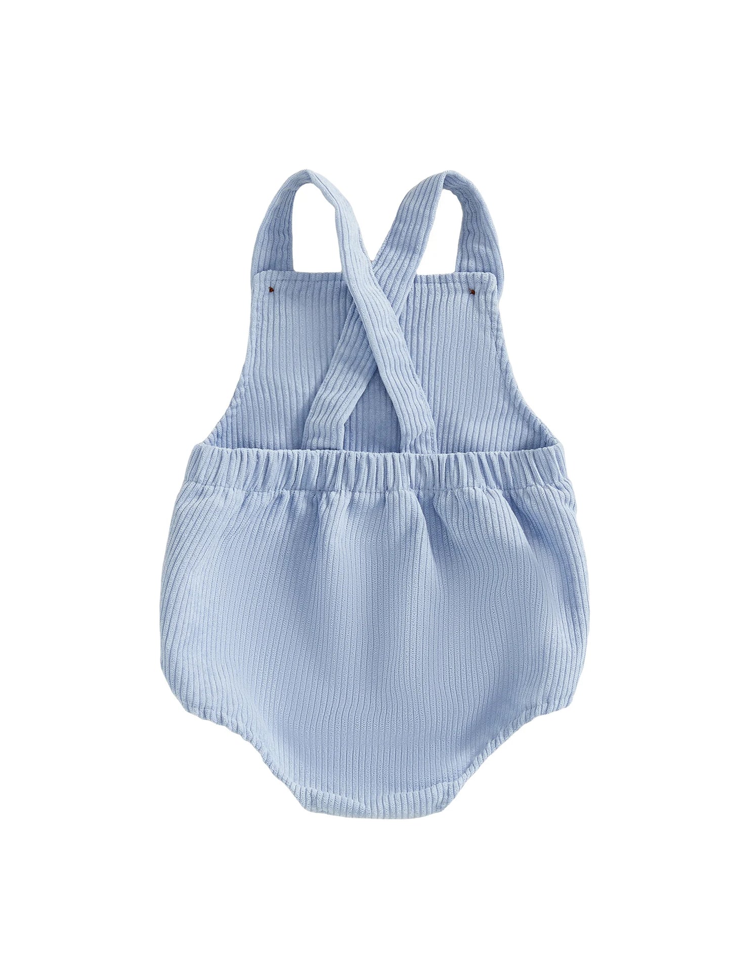 Baby-Overall, ärmellos, quadratischer Ausschnitt, Buchstaben-Stickerei, Strampler für Neugeborene, einjähriges Outfit für Jungen und Mädchen.