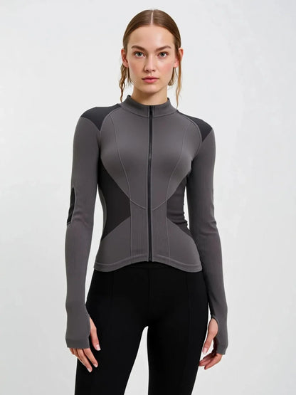 New 2025 Women's Long Sleeve Yoga Sportswear Casual Outdoor Running Training Top Breathable Comfortable Sportswear.