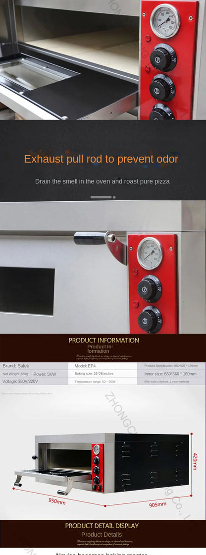 Professional Commercial Single-layer Pizza Electric Oven Italian Pizza Oven Pizza500 Degree Grilled Chicken Fish Machine Oven.