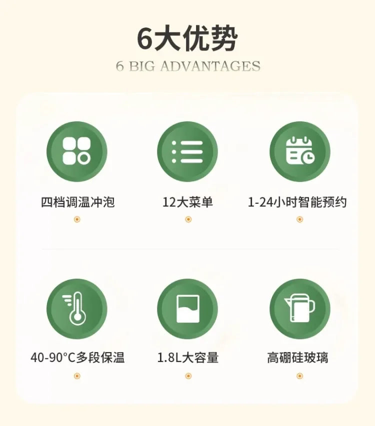 110V/220V Electric Kettle Multifunctional Home Office Small Split Design for USA Japan Canada EB.