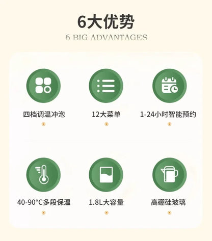 110V/220V Electric Kettle Multifunctional Home Office Small Split Design for USA Japan Canada EB.