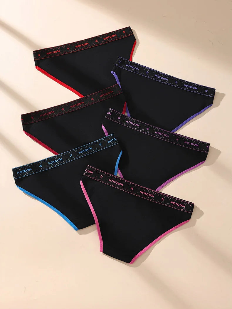 6Pcs Sexy Women Panties Soft Cotton Underpants Black Underwear Girls Briefs Female Breathable Stretch Panty Female Lingerie XS-L.