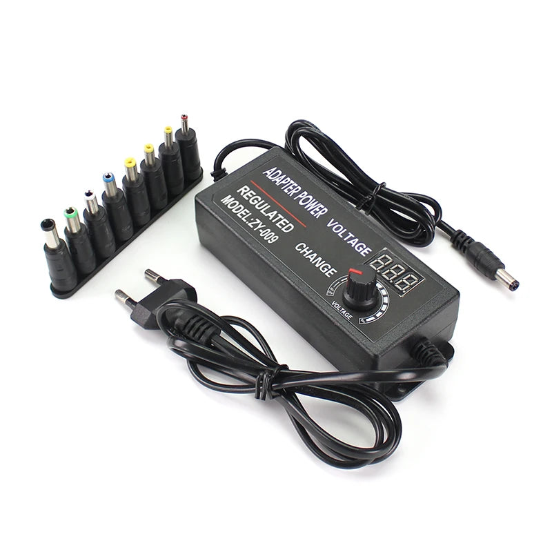 AC DC Adjustable Adapter 12V Volt LED Display Screen Power Supply 220V TO 3V 5V 9V 12V 24V 36V With DC Jack Connector Plug.