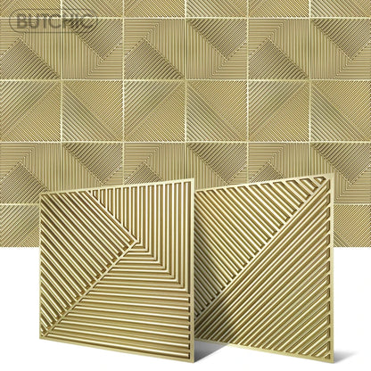 10pcs 3D Wall Panel 30x30cm Gold Mosaic Indoor Wall Decoration for Living Room Bedroom Hotel Office Esports game 3D Wall Sticker
