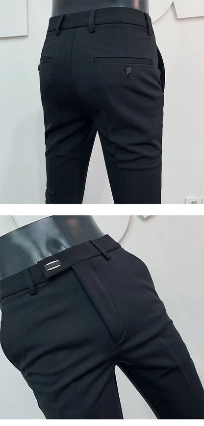 Men Suit Pants Formal Trousers Stretch Slim Pantalone Hombre Calça Masculina Solid Color Casual Dress Pants Fashion Men Clothing