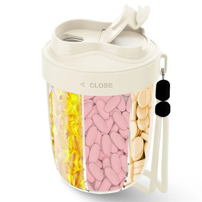 7 Grids Large Capacity Cup Storage Box Vitamin Medicine Fish Oil Portable Travel Medicine Dispenser Sealed Pill Storage Box.