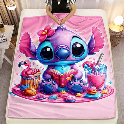 Lilo & Stitch, Stitch Printed Sofa Soft Warm Flannel Throw Blanket.Office,Camping,Picnic,Outdoors,Nap Cape,Bedroom Blankets.