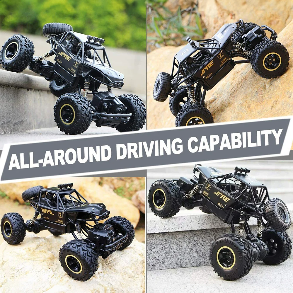 Off-Road vehicle 4WD Drive 2.4GHz Remote Control 45-degree Climbing Car Toy for Sandy Rocky Terrain Gifts for Boys Age 6-12.