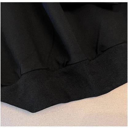 175kg plus size Damen büste Frühling Herbst loser Rundhals ausschnitt Langarm bedrucktes Sweatshirt schwarz lila 5xl 6xl 7xl 8xl 9xl