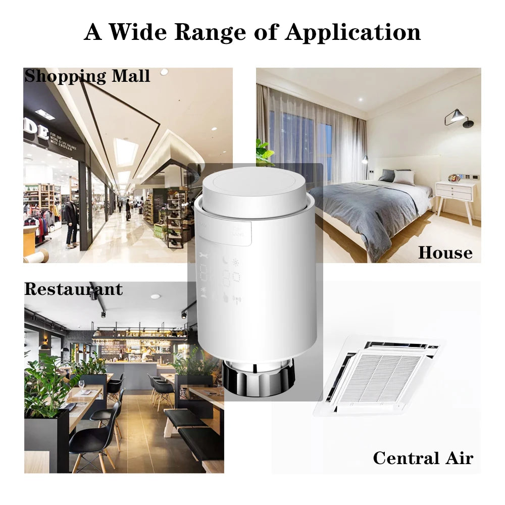 Tuya Smart ZigBee Radiator Actuator TRV Programmable Thermostatic Radiator Valve App Remote Temperature Controller Support Alexa.