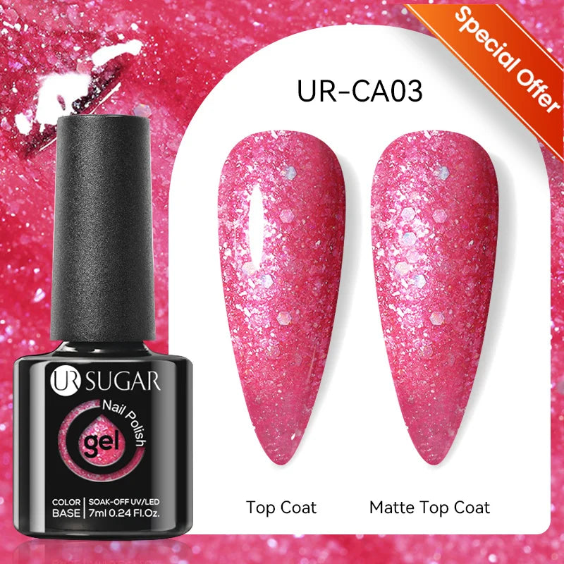 UR SUGAR 7/7.5ml Summer Blue Silver Gel Nail Polish Semi Permanent High Quality Soak Off UV LED Varnishes Nails Art Manicure