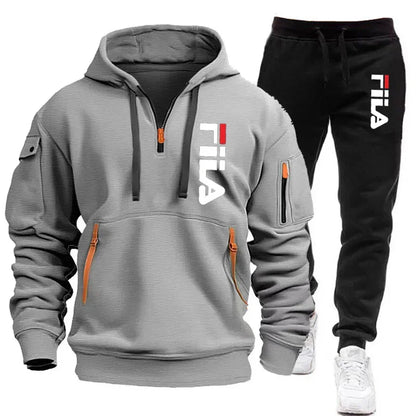 Autumn and winter men's sportswear sets, trendy brand clothing sweatshirt sets, and casual design oversized long-sleeved sweatsh.