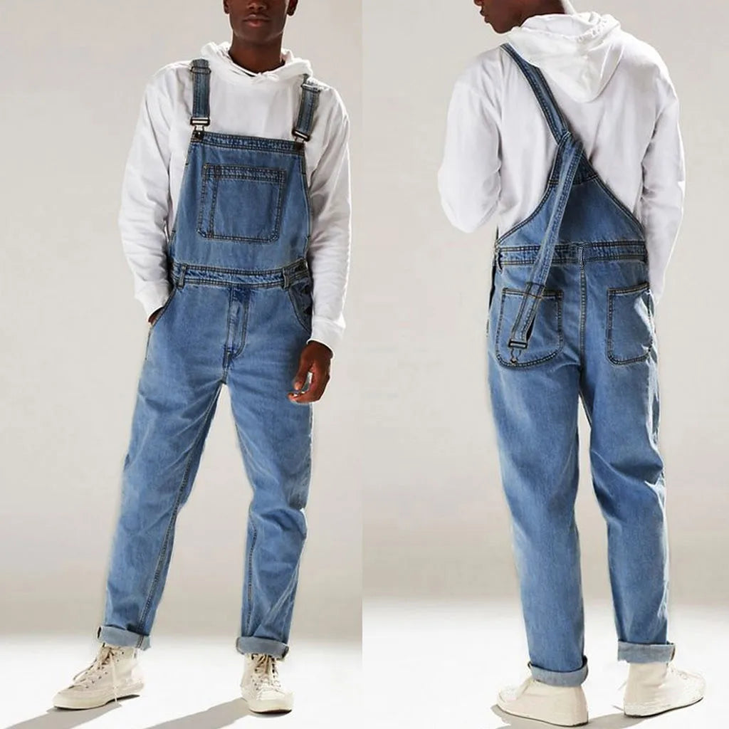 Männer Tasche Jeans Insgesamt Overall Streetwear Insgesamt Hosenträger Hosen Baggy Denim Harajuku Lose Hose Atmungsaktive Lange Hosen.