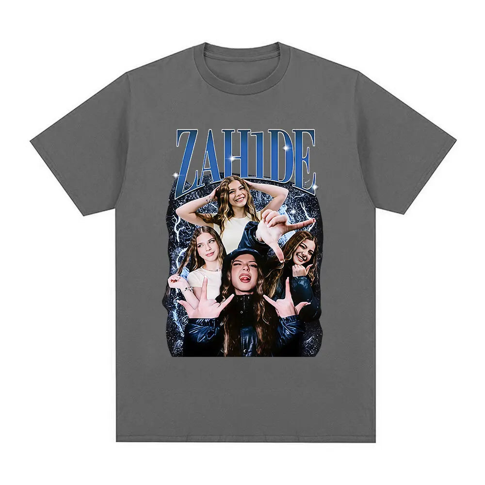 Zahide Merch Graphic Print T-shirt Men Women Fashion Hip Hop T Shirts Cotton Casual Oversized Short Sleeve T-shirts Streetwear.
