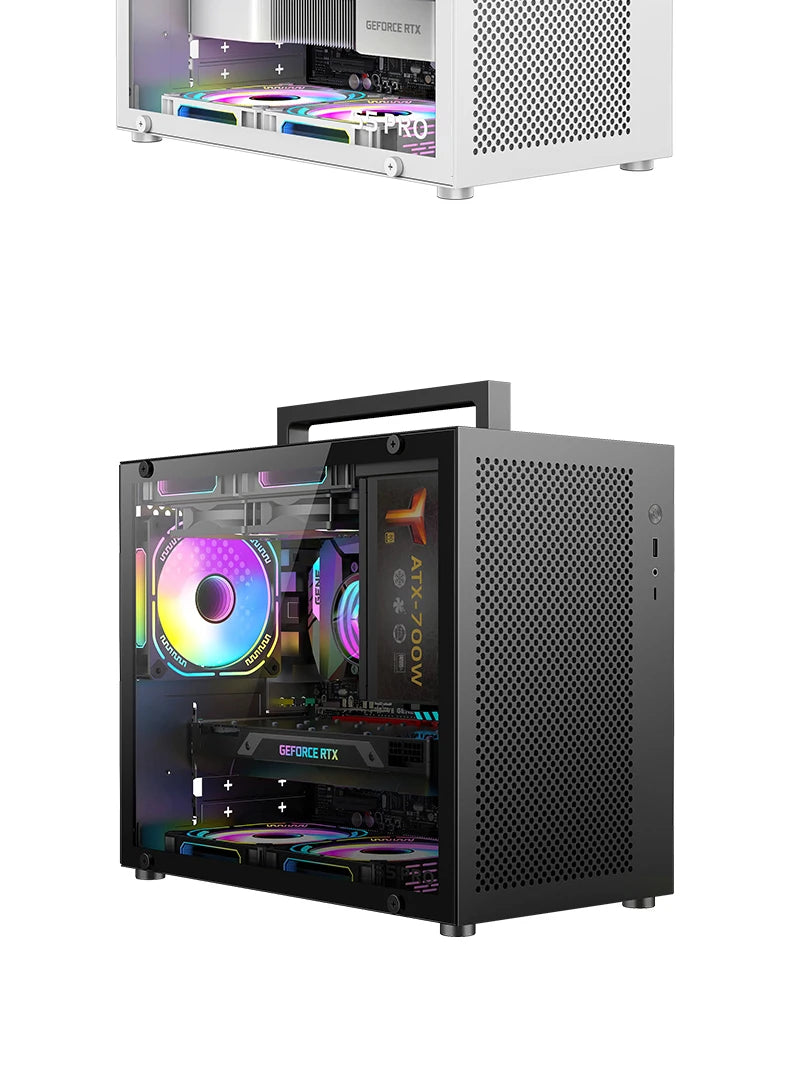 METALFISH S5 PRO 20L Computer Case Gaming PC Chassis Support MATX/ITX SFX/ATX PSU 160mm Tower /180 WaterCooling Cooler